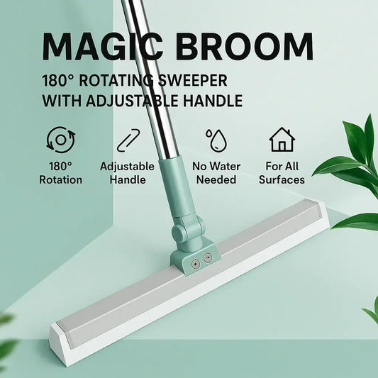Magic Floor Sweeper | Dual-Action Broom and Wiper Combo!
